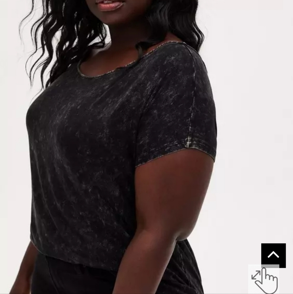 Torrid Super Soft Boatneck Short Sleeve Tee Black Size 2x 18-20  NWT